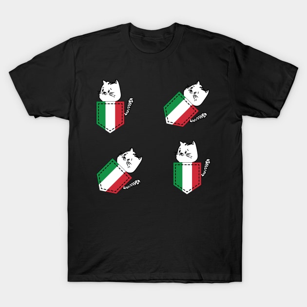 Patriotic Pocket Pussy - Cat Lover -  Italian Patriot T-Shirt by PosterpartyCo